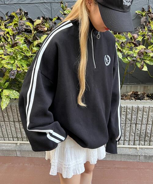 WC（ダブル シー）の「ハーフジップ2ラインスウェット（スウェット・レディース・ブラック/グレー/ピンク/グリーン・FREE）」の8枚目の写真