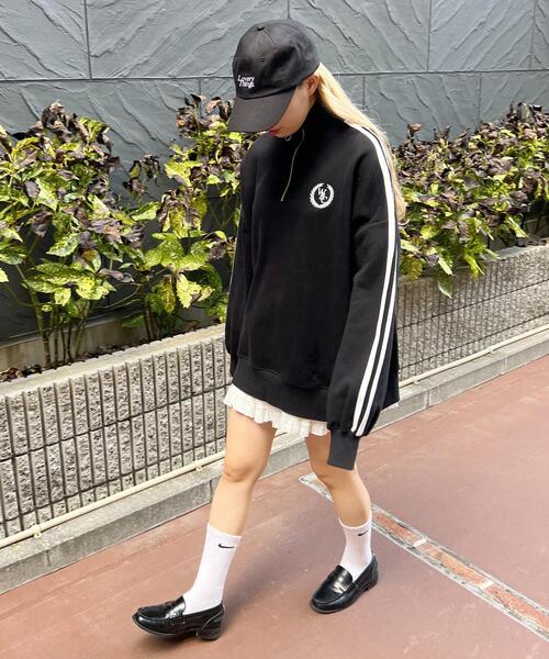 WC（ダブル シー）の「ハーフジップ2ラインスウェット（スウェット・レディース・ブラック/グレー/ピンク/グリーン・FREE）」の10枚目の写真