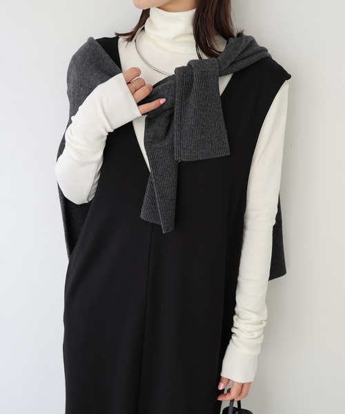 エメイン　ワンピース Vネックポンチストレートワンピース（ワンピース）｜evernavy（エバー