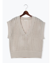 Te chichi | 透かし編みVネックベスト(ニット/セーター)