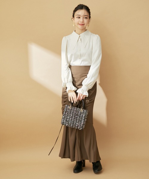 VIS（ビス）の「【2WAY】ロングカラーボウタイブラウス【洗える】（シャツ/ブラウス・レディース・キナリ/オフホワイト・S/M）」の7枚目の写真