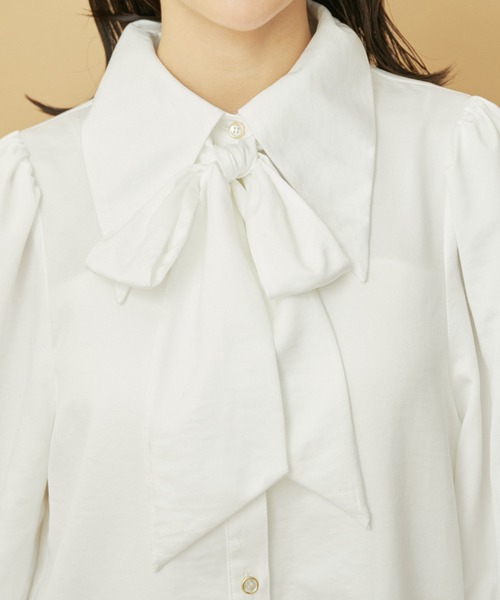 VIS（ビス）の「【2WAY】ロングカラーボウタイブラウス【洗える】（シャツ/ブラウス・レディース・キナリ/オフホワイト・S/M）」の15枚目の写真