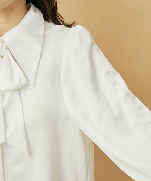 VIS（ビス）の「【2WAY】ロングカラーボウタイブラウス【洗える】（シャツ/ブラウス・レディース・キナリ/オフホワイト・S/M）」の16枚目の写真