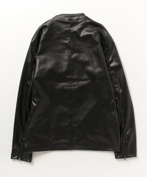 Magine(マージン)の「【SELECT】IR:SYNTHETIC LEATHER SINGLE RIDERS BLOUSON:シンセティック レザー シングルライダースブルゾン(ライダースジャケット・メンズ・ブラウン/ブラック・M/L/XL)」の3枚目の写真