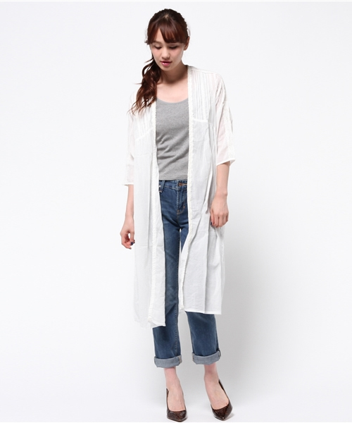 mystic（ミスティック）の「ローンガウン（シャツ/ブラウス・レディース・オフホワイト/ブラック/キャメル/ブルー・ﾌﾘ-）」の2枚目の写真