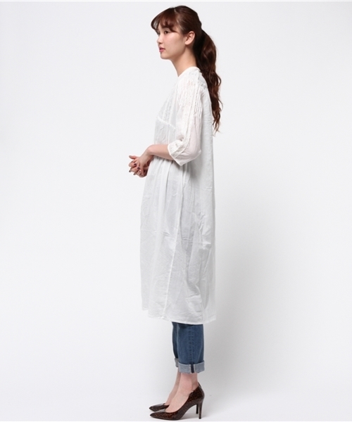 mystic（ミスティック）の「ローンガウン（シャツ/ブラウス・レディース・オフホワイト/ブラック/キャメル/ブルー・ﾌﾘ-）」の6枚目の写真