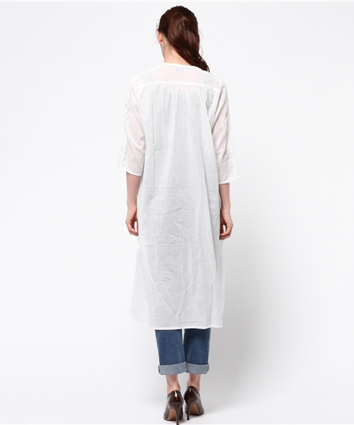 mystic（ミスティック）の「ローンガウン（シャツ/ブラウス・レディース・オフホワイト/ブラック/キャメル/ブルー・ﾌﾘ-）」の7枚目の写真