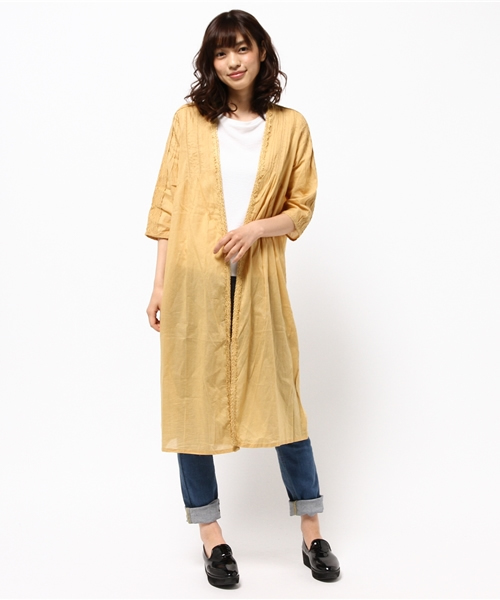 mystic（ミスティック）の「ローンガウン（シャツ/ブラウス・レディース・オフホワイト/ブラック/キャメル/ブルー・ﾌﾘ-）」の14枚目の写真