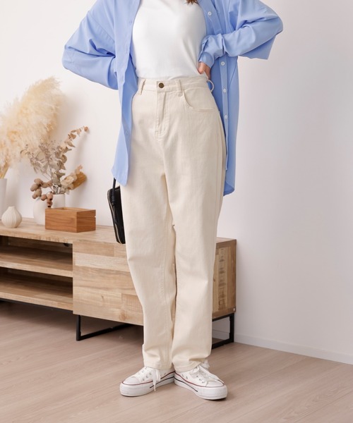 Ada.(エイダ)の「シンプル スタイリッシュ カラーテーパード チノパンツ(スラックス・レディース・グリーン/ベージュ/ライトグレー/ナチュラル/ホワイト/ピンク・L/XL/M/S)」の7枚目の写真