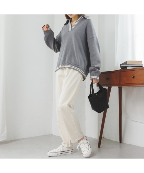Ada.(エイダ)の「シンプル スタイリッシュ カラーテーパード チノパンツ(スラックス・レディース・グリーン/ベージュ/ライトグレー/ナチュラル/ホワイト/ピンク・L/XL/M/S)」の16枚目の写真