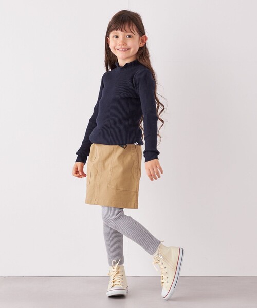 SHIPS any(シップス エニィ)の「SHIPS any: フリル タートルネック リブ ニット<KIDS>(Tシャツ/カットソー・キッズ・グレー/ナチュラル/ネイビー・S(110-120)/L(140-150)/M(125-135))」の15枚目の写真