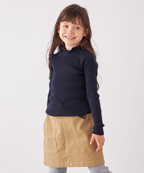 SHIPS any(シップス エニィ)の「SHIPS any: フリル タートルネック リブ ニット<KIDS>(Tシャツ/カットソー・キッズ・グレー/ナチュラル/ネイビー・S(110-120)/L(140-150)/M(125-135))」の17枚目の写真