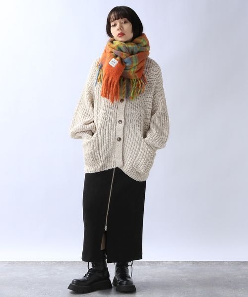 JEANASIS（ジーナシス）の「MIXヤーンオーバークルーカーディガン/989706（カーディガン/ボレロ・レディース・ブラック系その他/ホワイト系その他/ピンク系その他・FREE）」の8枚目の写真