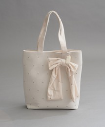 one after another NICE CLAUP | リボンチャーム付き/ベロア×ビジュートートバッグ(トートバッグ)