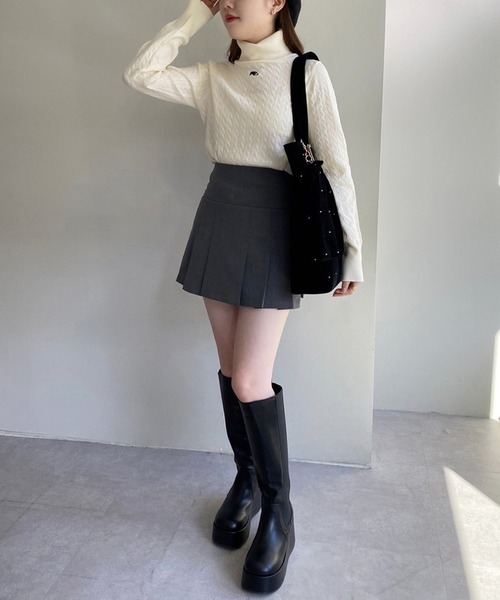 one after another NICE CLAUP(ワンアフターアナザーナイスクラップ)の「リボンチャーム付き/ベロア×ビジュートートバッグ(トートバッグ・レディース・アイボリー/ピンク/ブラック・FREE)」の8枚目の写真