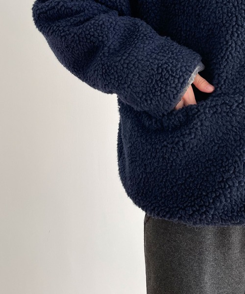 CANAL JEAN（キャナルジーン）の「El mar　チェックリバーシブルボアブルゾン（ブルゾン・レディース・ネイビー・ONE SIZE）」の12枚目の写真