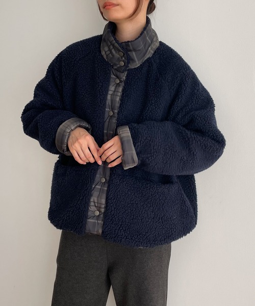 CANAL JEAN（キャナルジーン）の「El mar チェックリバーシブルボア