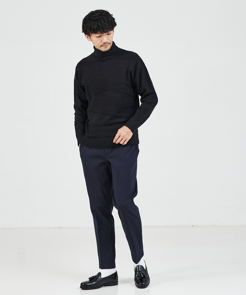 ABAHOUSE GRAY(アバハウスグレイ)の「【スポンジタッチ】シャドーカモフラ タートルネック ニット(ニット/セーター・メンズ・グレイッシュベージュ/ブラック/ホワイト/モカ・46/48)」の5枚目の写真