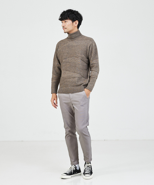 ABAHOUSE GRAY(アバハウスグレイ)の「【スポンジタッチ】シャドーカモフラ タートルネック ニット(ニット/セーター・メンズ・グレイッシュベージュ/ブラック/ホワイト/モカ・46/48)」の13枚目の写真