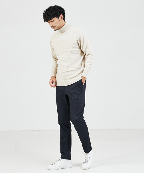 ABAHOUSE GRAY(アバハウスグレイ)の「【スポンジタッチ】シャドーカモフラ タートルネック ニット(ニット/セーター・メンズ・グレイッシュベージュ/ブラック/ホワイト/モカ・46/48)」の17枚目の写真