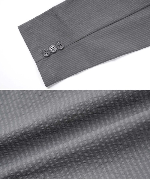 roshell(ロシェル)の「シアサッカー スリムテーラードジャケット(テーラードジャケット・メンズ・グレー/ブラック・LARGE/MEDIUM)」の5枚目の写真