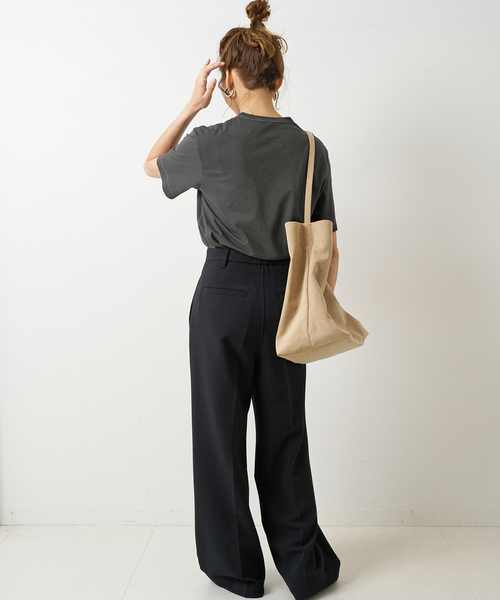Spick & Span(スピックアンドスパン)の「≪追加≫ダブルクロスツータックパンツ(スラックス・レディース・チャコールグレー/ブラック・36/40/34/38)」の6枚目の写真