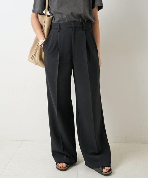 Spick & Span(スピックアンドスパン)の「≪追加≫ダブルクロスツータックパンツ(スラックス・レディース・チャコールグレー/ブラック・36/40/34/38)」の9枚目の写真