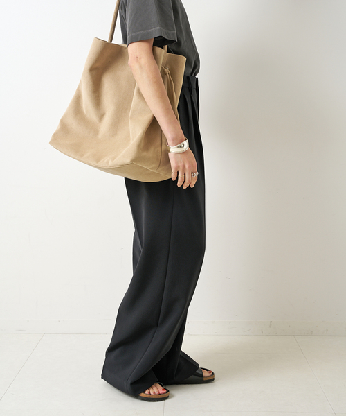Spick & Span(スピックアンドスパン)の「≪追加≫ダブルクロスツータックパンツ(スラックス・レディース・チャコールグレー/ブラック・36/40/34/38)」の10枚目の写真