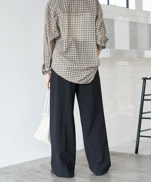 Spick & Span(スピックアンドスパン)の「≪追加≫ダブルクロスツータックパンツ(スラックス・レディース・チャコールグレー/ブラック・36/40/34/38)」の17枚目の写真