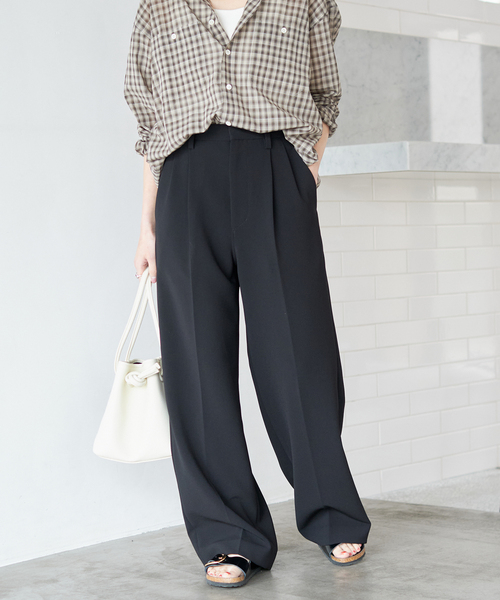 Spick & Span(スピックアンドスパン)の「≪追加≫ダブルクロスツータックパンツ(スラックス・レディース・チャコールグレー/ブラック・36/40/34/38)」の18枚目の写真