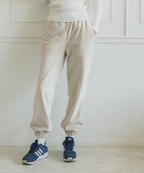 coca(coca)(コカ)の「フリースジョガーパンツ(その他パンツ・レディース・ブラック/ライトベージュ・M/L)」の2枚目の写真