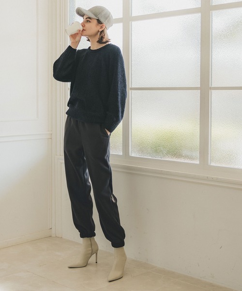 coca(coca)(コカ)の「フリースジョガーパンツ(その他パンツ・レディース・ブラック/ライトベージュ・M/L)」の8枚目の写真