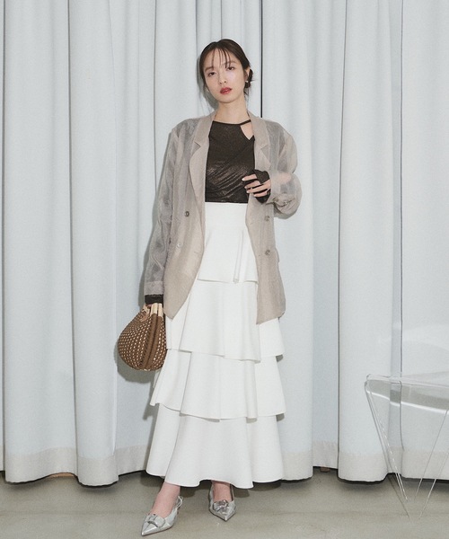 ジャケット テーラードジャケット シアーダブルジャケット レディース