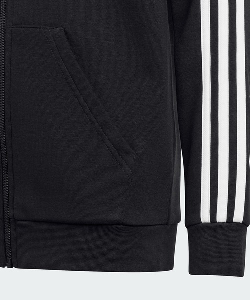 adidas(アディダス)の「エッセンシャルズ スリーストライプス フリース フルジップパーカー / アディダス adidas(パーカー・キッズ・ブラック/ネイビー/パープル・130/140/150/160)」の9枚目の写真