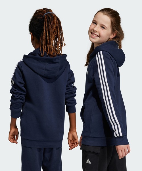 adidas(アディダス)の「エッセンシャルズ スリーストライプス フリース フルジップパーカー / アディダス adidas(パーカー・キッズ・ブラック/ネイビー/パープル・130/140/150/160)」の10枚目の写真