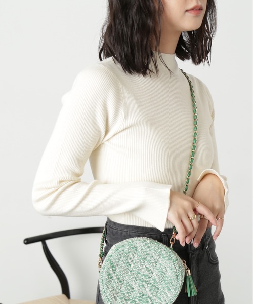 FREE'S MART（フリーズマート）の「◇［洗える］マシンウォッシャブルボトルネックニット（ニット/セーター・レディース・ホワイト/グリーン/ホワイト系その他/ブラック・FREE）」の8枚目の写真