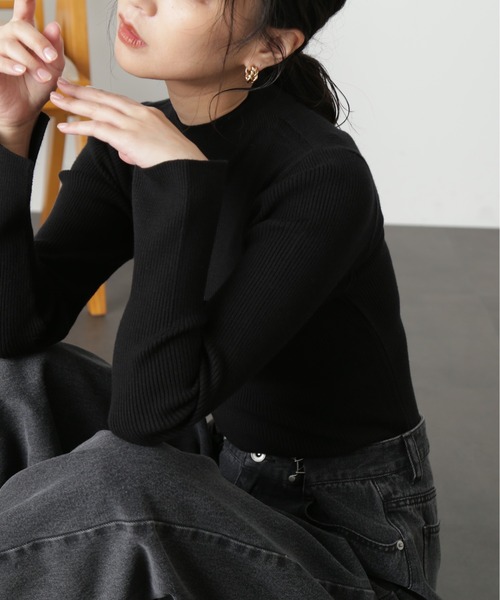 FREE'S MART（フリーズマート）の「◇［洗える］マシンウォッシャブルボトルネックニット（ニット/セーター・レディース・ホワイト/グリーン/ホワイト系その他/ブラック・FREE）」の15枚目の写真