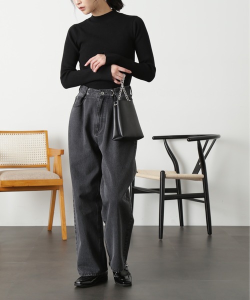 FREE'S MART（フリーズマート）の「◇［洗える］マシンウォッシャブルボトルネックニット（ニット/セーター・レディース・ホワイト/グリーン/ホワイト系その他/ブラック・FREE）」の17枚目の写真