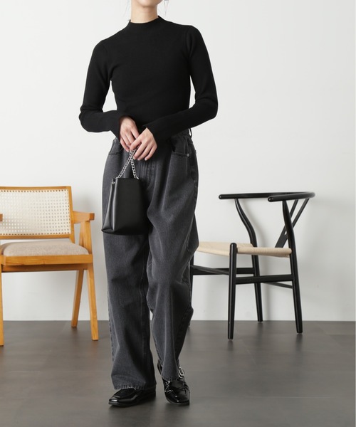 FREE'S MART（フリーズマート）の「◇［洗える］マシンウォッシャブルボトルネックニット（ニット/セーター・レディース・ホワイト/グリーン/ホワイト系その他/ブラック・FREE）」の18枚目の写真