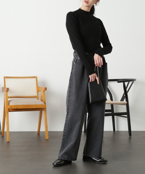 FREE'S MART（フリーズマート）の「◇［洗える］マシンウォッシャブルボトルネックニット（ニット/セーター・レディース・ホワイト/グリーン/ホワイト系その他/ブラック・FREE）」の19枚目の写真