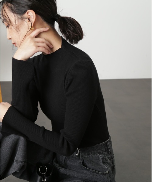 FREE'S MART（フリーズマート）の「◇［洗える］マシンウォッシャブルボトルネックニット（ニット/セーター・レディース・ホワイト/グリーン/ホワイト系その他/ブラック・FREE）」の20枚目の写真