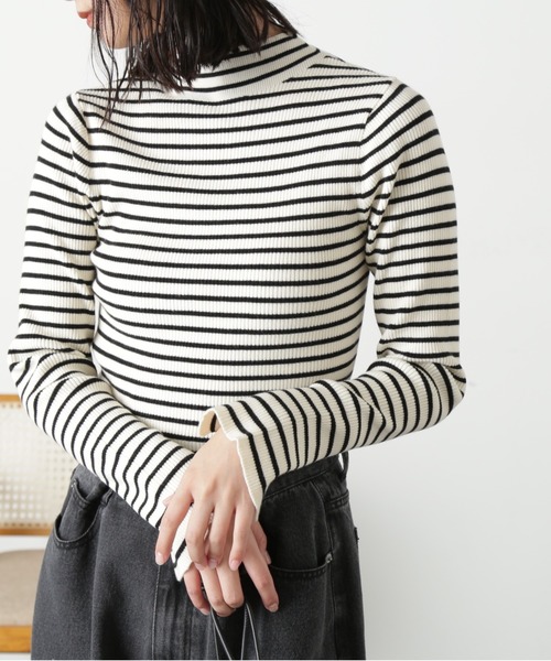 FREE'S MART（フリーズマート）の「◇［洗える］マシンウォッシャブルボトルネックニット（ニット/セーター・レディース・ホワイト/グリーン/ホワイト系その他/ブラック・FREE）」の22枚目の写真