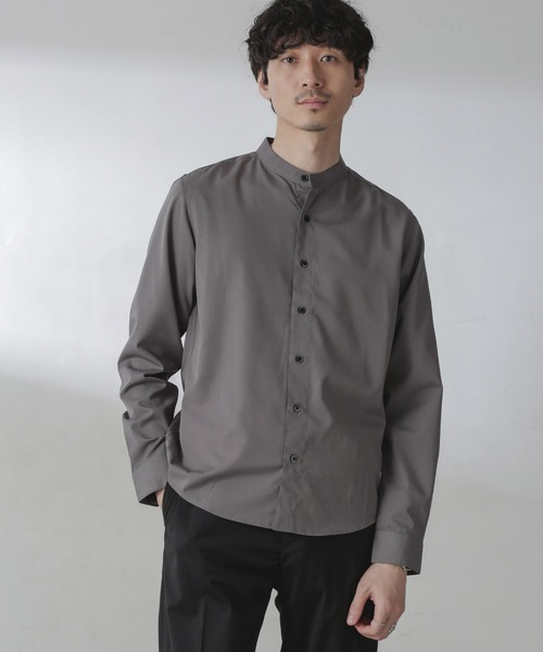 NANO universe（ナノユニバース）の「スタンダードバンドカラーシャツ/長袖（シャツ/ブラウス・メンズ・ライトベージュ/ホワイト/チャコール・L/M/S/XL）」の22枚目の写真