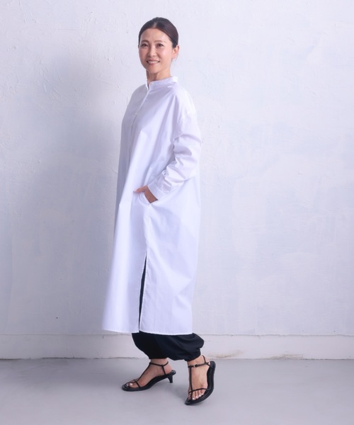 COCO WALK（ココウォーク）の「COCOWALK:C+H :Long Shirts/ロングシャツ（シャツワンピース・レディース・ホワイト/ネイビー/ピンク/ブルー・FREE）」の22枚目の写真