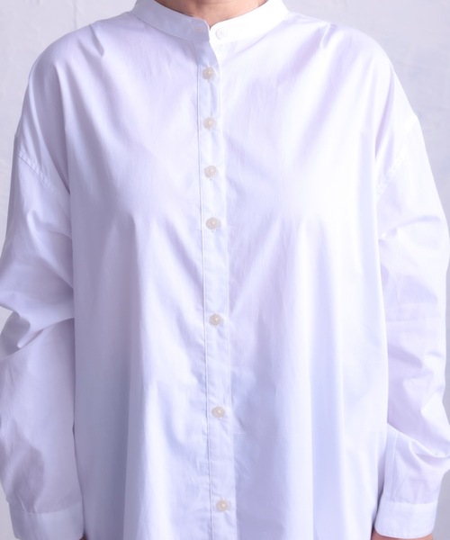 COCO WALK（ココウォーク）の「COCOWALK:C+H :Long Shirts/ロングシャツ（シャツワンピース・レディース・ホワイト/ネイビー/ピンク/ブルー・FREE）」の6枚目の写真