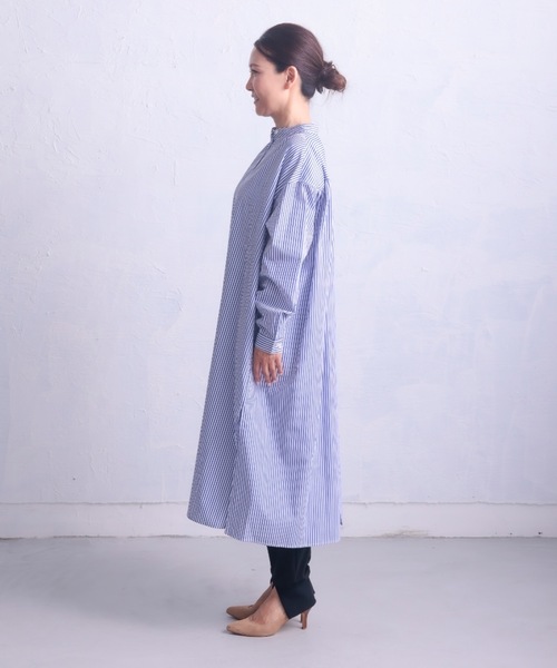 COCO WALK（ココウォーク）の「COCOWALK:C+H :Long Shirts/ロングシャツ（シャツワンピース・レディース・ホワイト/ネイビー/ピンク/ブルー・FREE）」の15枚目の写真