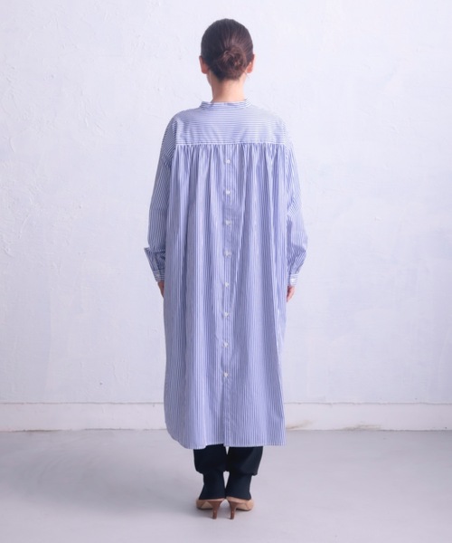 COCO WALK（ココウォーク）の「COCOWALK:C+H :Long Shirts/ロングシャツ（シャツワンピース・レディース・ホワイト/ネイビー/ピンク/ブルー・FREE）」の5枚目の写真
