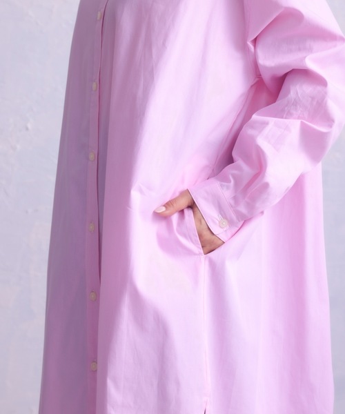COCO WALK（ココウォーク）の「COCOWALK:C+H :Long Shirts/ロングシャツ（シャツワンピース・レディース・ホワイト/ネイビー/ピンク/ブルー・FREE）」の21枚目の写真