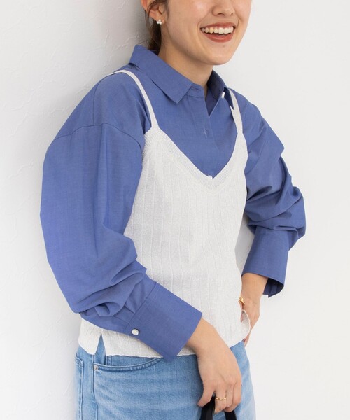 NOLLEY’S(ノーリーズ)の「愛され ベーシックシャツ(シャツ/ブラウス・レディース・ホワイト/ホワイト系その他4/ミント/インディゴブルー・38/36)」の2枚目の写真