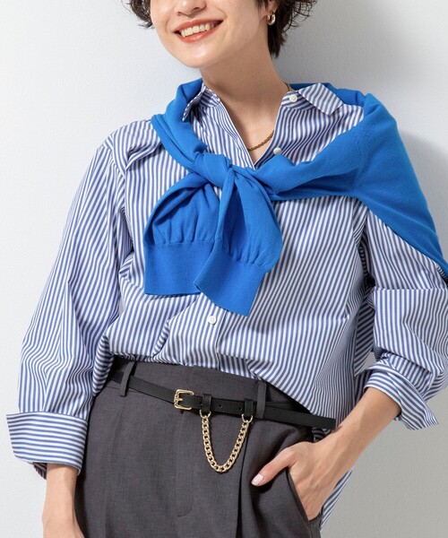 NOLLEY’S(ノーリーズ)の「愛され ベーシックシャツ(シャツ/ブラウス・レディース・ホワイト/ホワイト系その他4/ミント/インディゴブルー・38/36)」の3枚目の写真